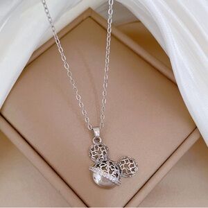 Elegant 925 Sterling Silver Mickey Pendant Necklace